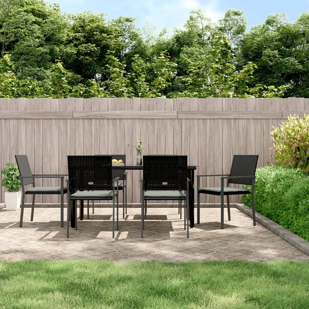Ensemble à manger de jardin 7 pcs coussins résine tressée acier vidaXL 3187026