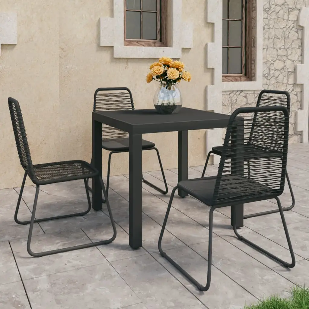 Ensemble à manger de jardin 5 pcs PVC résine tressée noir vidaXL 3060119
