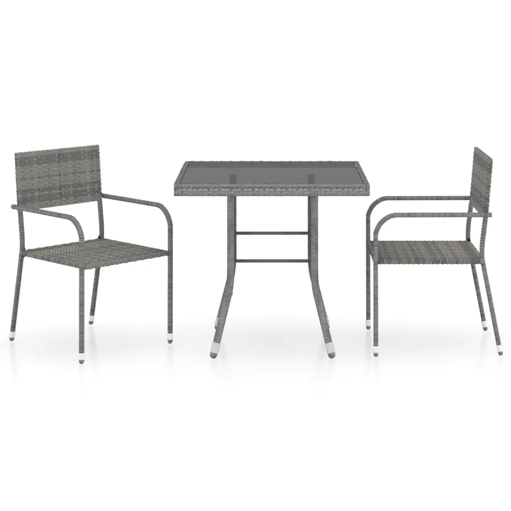 Ensemble à manger de jardin 3 pcs | Mobilier d’extérieur Résine tressée Anthracite gris Maison Chic