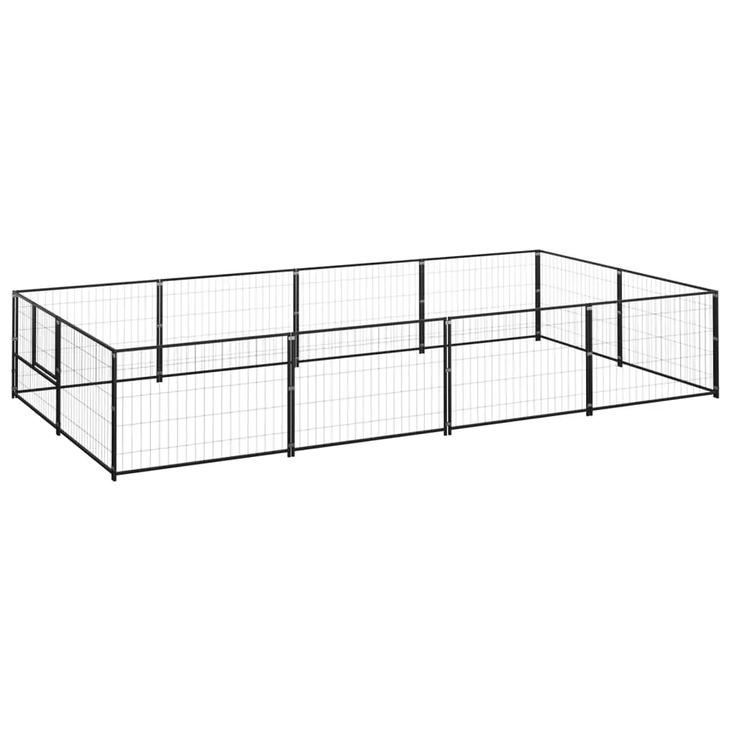 Enclos pour chien extérieur acier robuste pour jardin Noir 8 m² – ComfortXL Outdoor Living