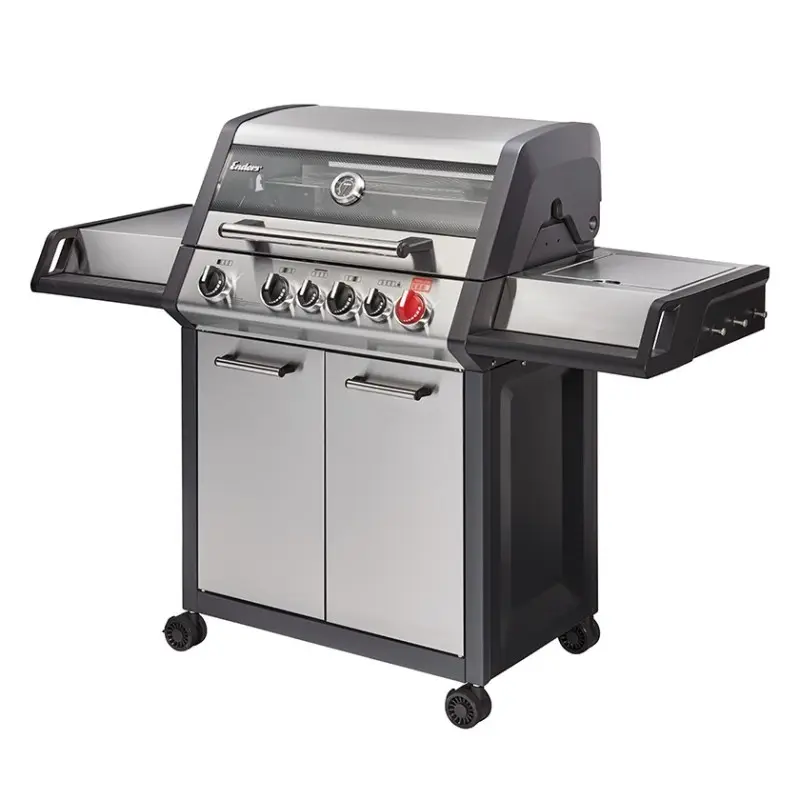 Barbecue gaz Monroe Pro 4 SIK Turbo – ENDERS BY FAVEX – TURBO ZONE™ 800 °C – HEAT RANGE™ – Brûleur arrière & brûleur latéral – Inox