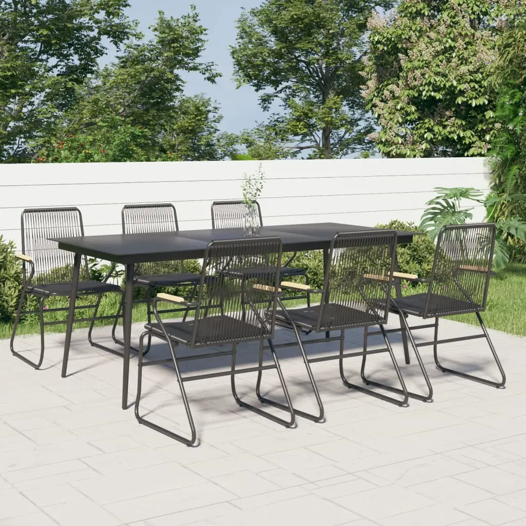 Ensemble à manger de jardin 7 pcs Noir Rotin PVC vidaXL 3060271
