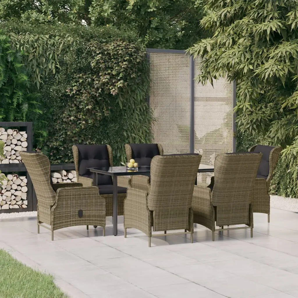 Ensemble à manger de jardin 7 pcs Marron Résine tressée vidaXL 3156799