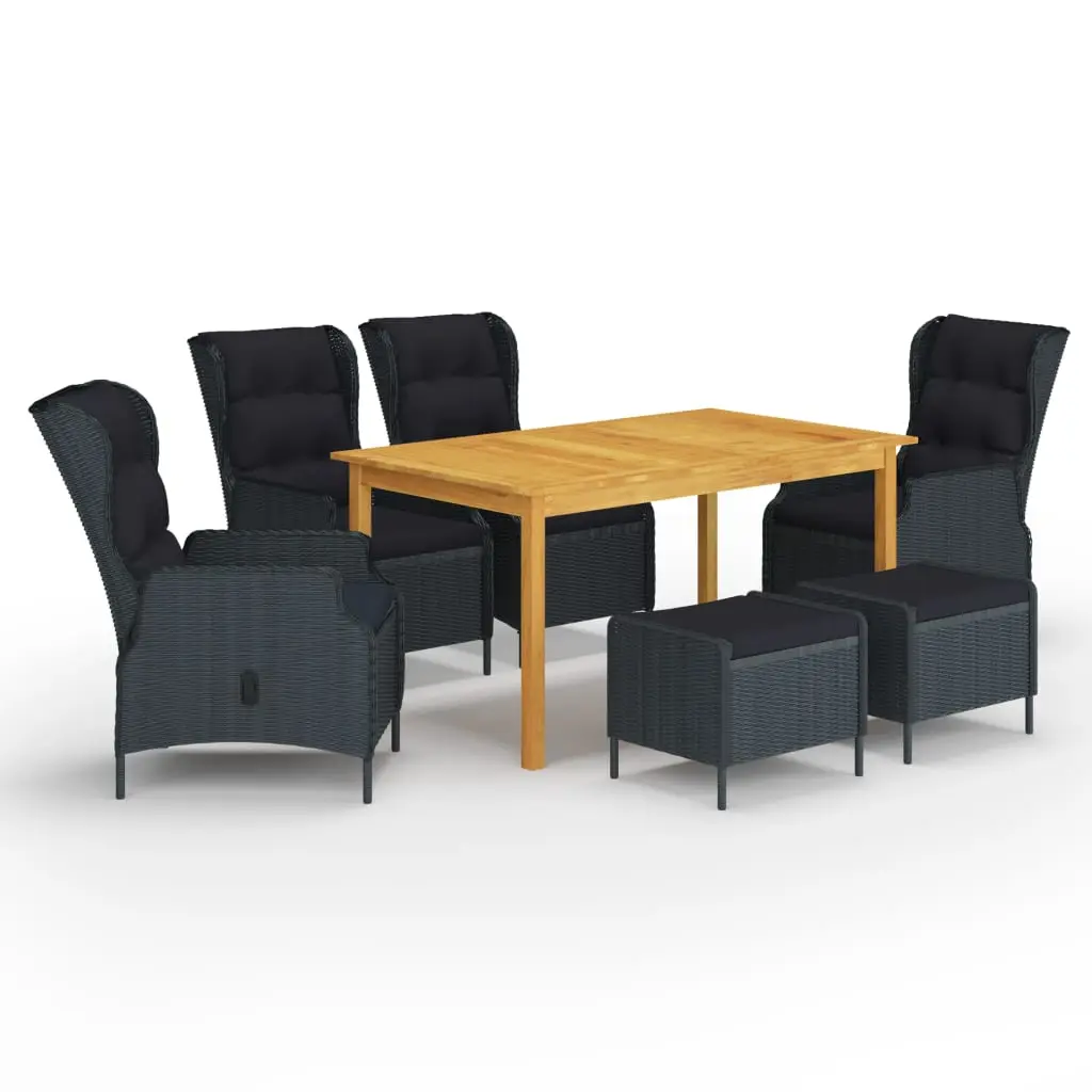 Ensemble à manger de jardin 7 pcs Gris foncé vidaXL 3067844