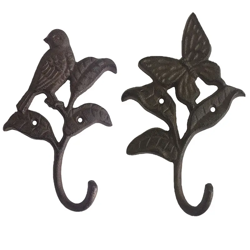 Ensemble 2 patères oiseaux-papillon 18x04x13cm