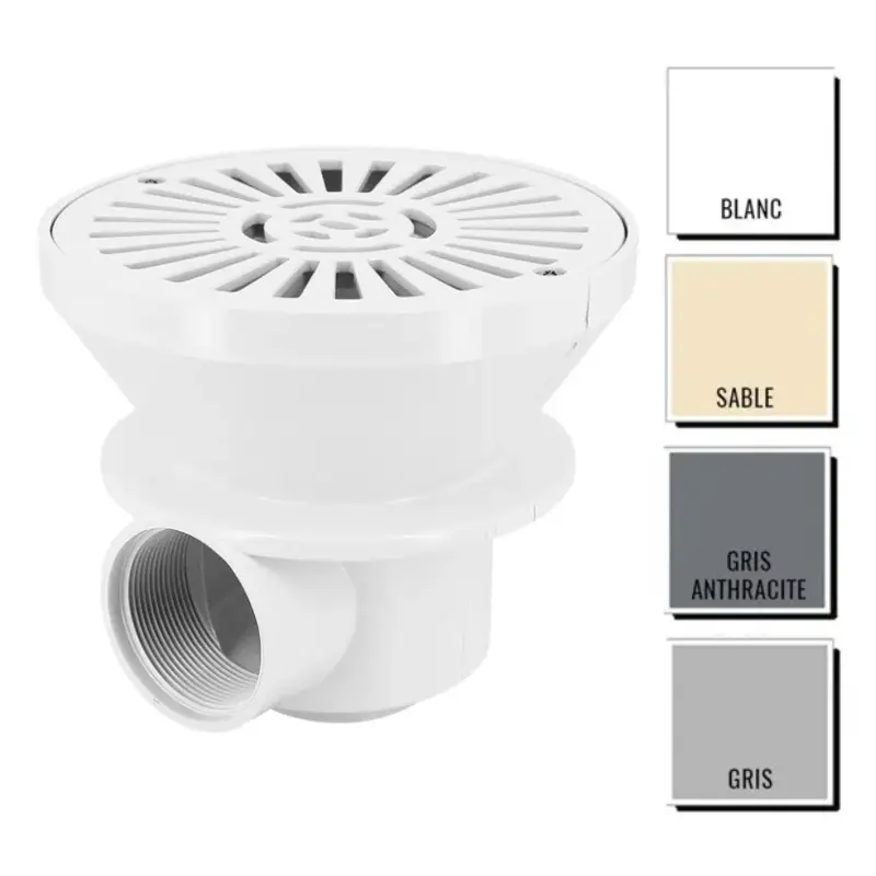Bonde de fond en ABS AstralPool Ø 180 mm – piscine béton coloris Sable
