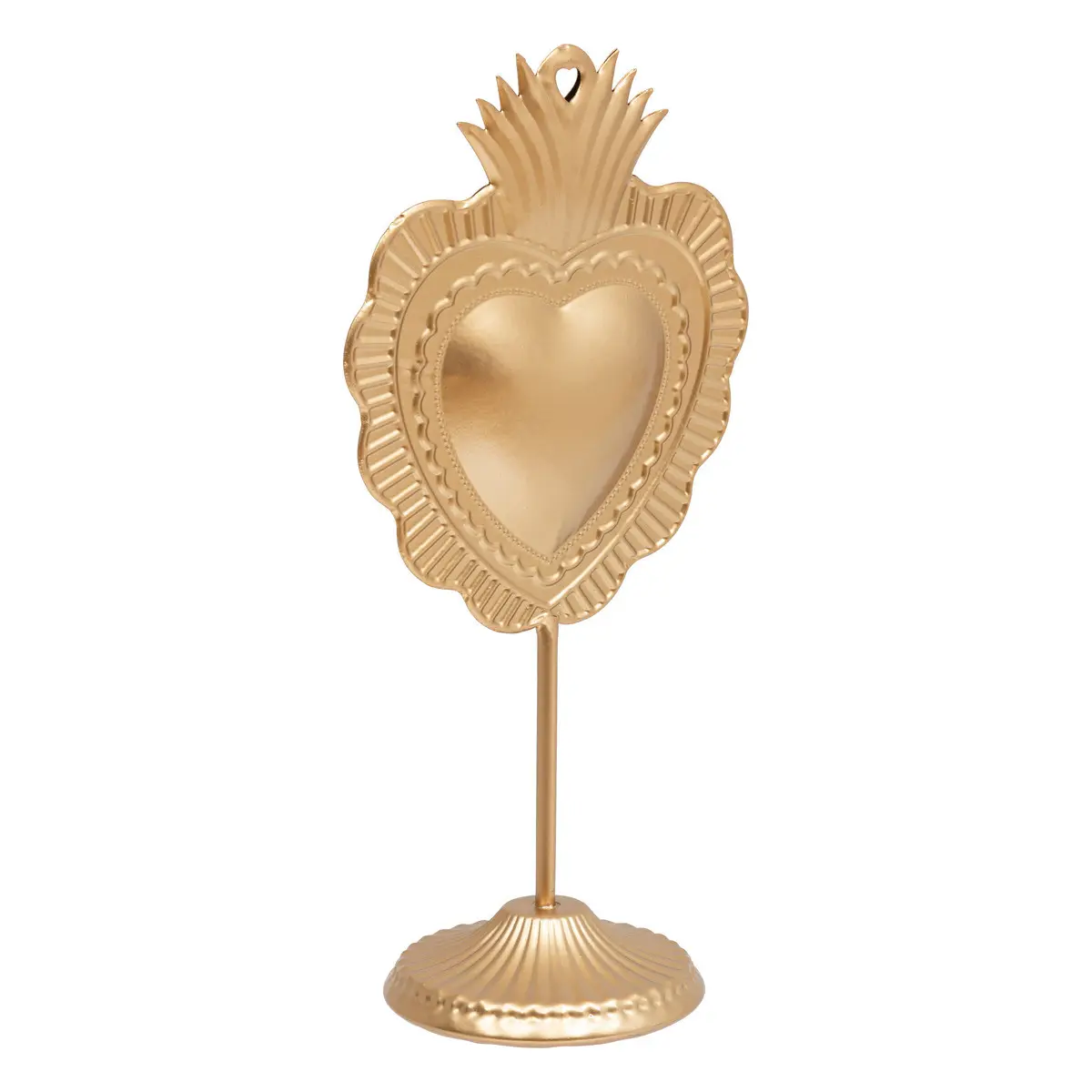 Déco à poser Coeur sur pied en métal doré H 35 cm
