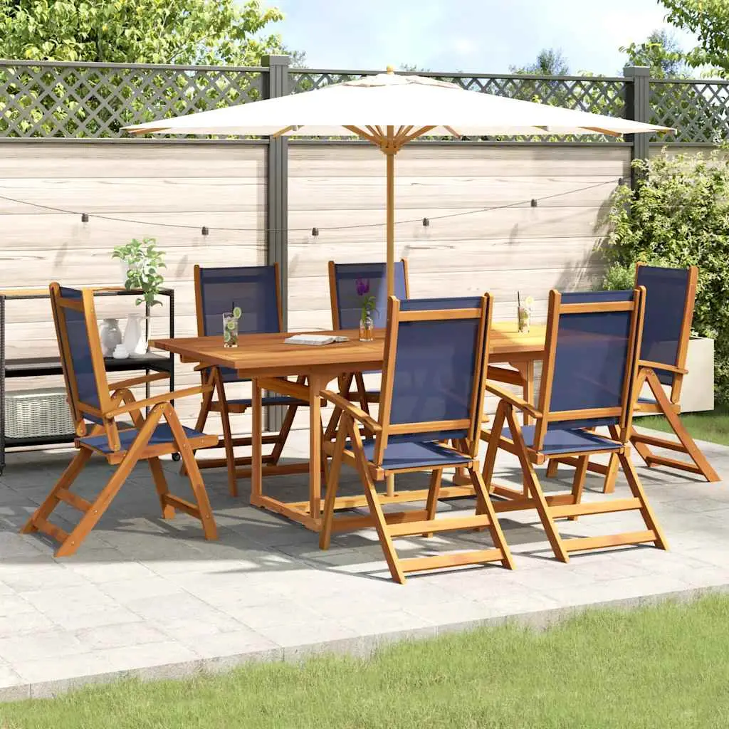 Ensemble à Manger de jardin 7pcs bois d’acacia solide textilène vidaXL 3279303
