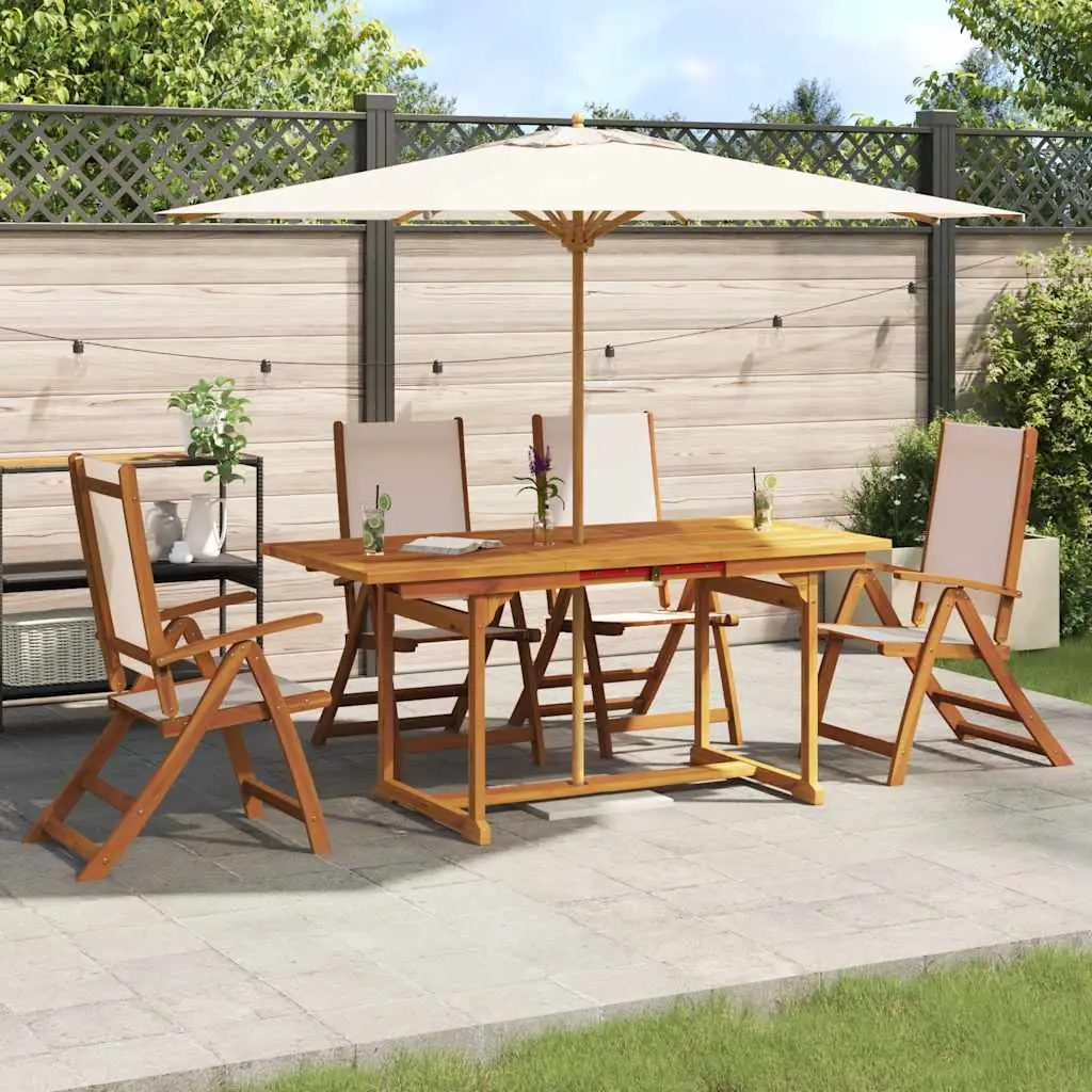 Ensemble à manger de jardin 5pcs bois d’acacia solide textilène vidaXL 3279282