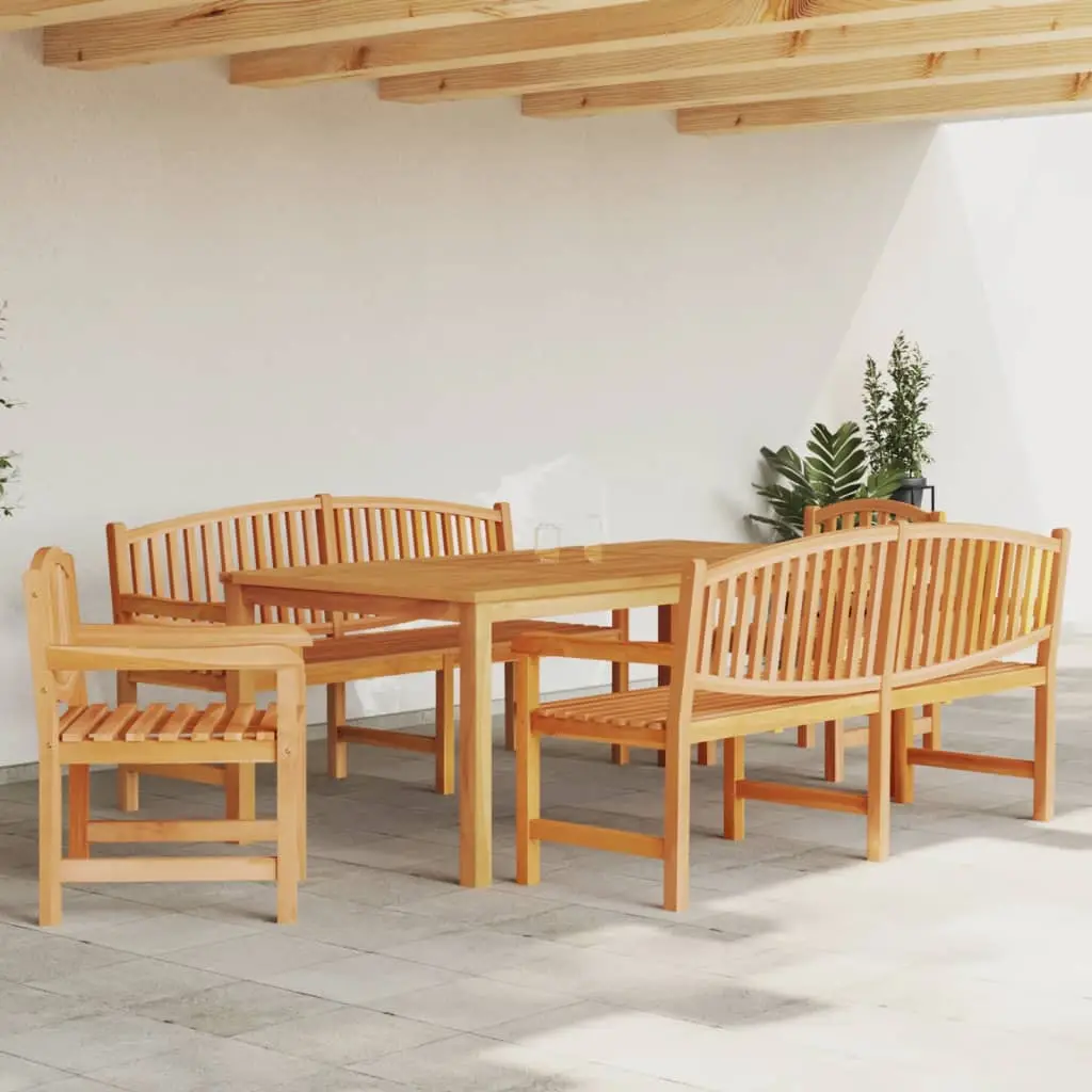 Ensemble à manger de jardin 5pcs Bois de teck massif vidaXL 3157948