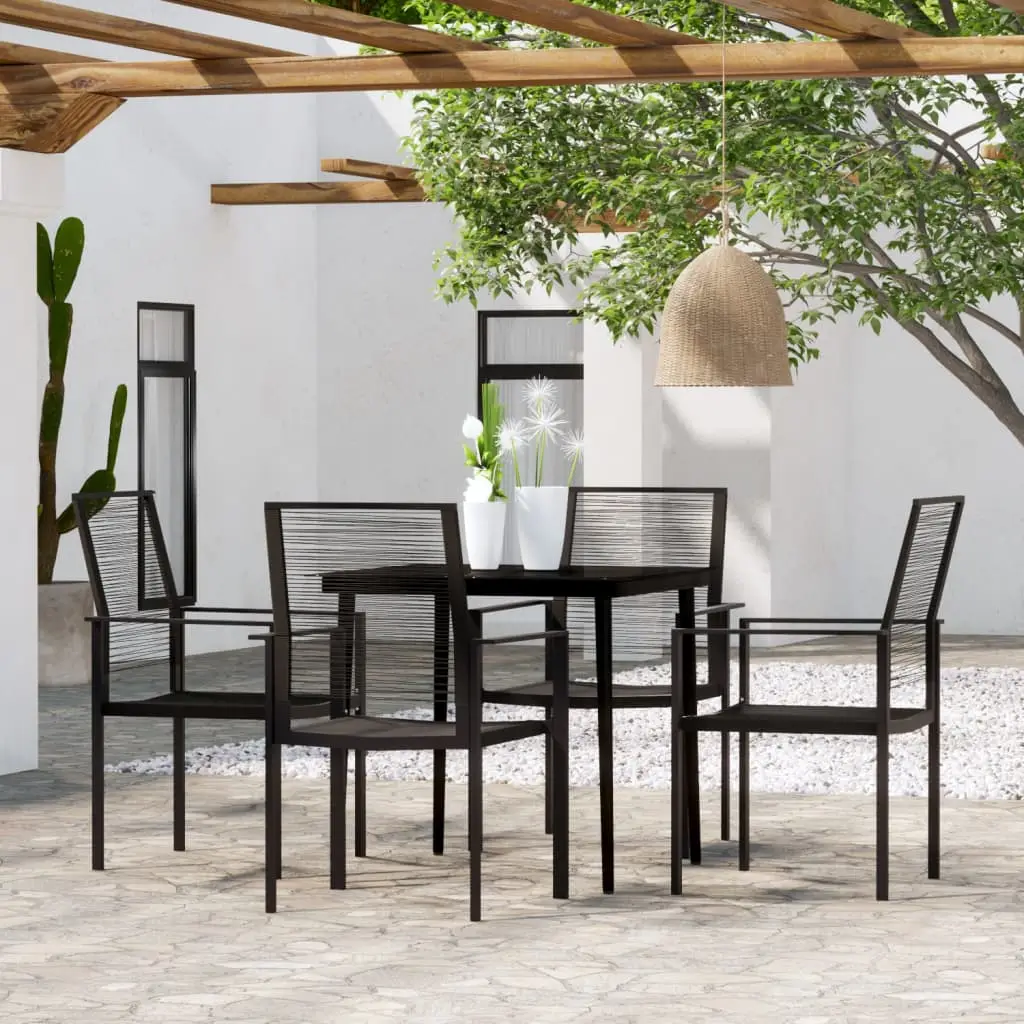 Ensemble à manger de jardin 5 pcs Noir vidaXL 3099204
