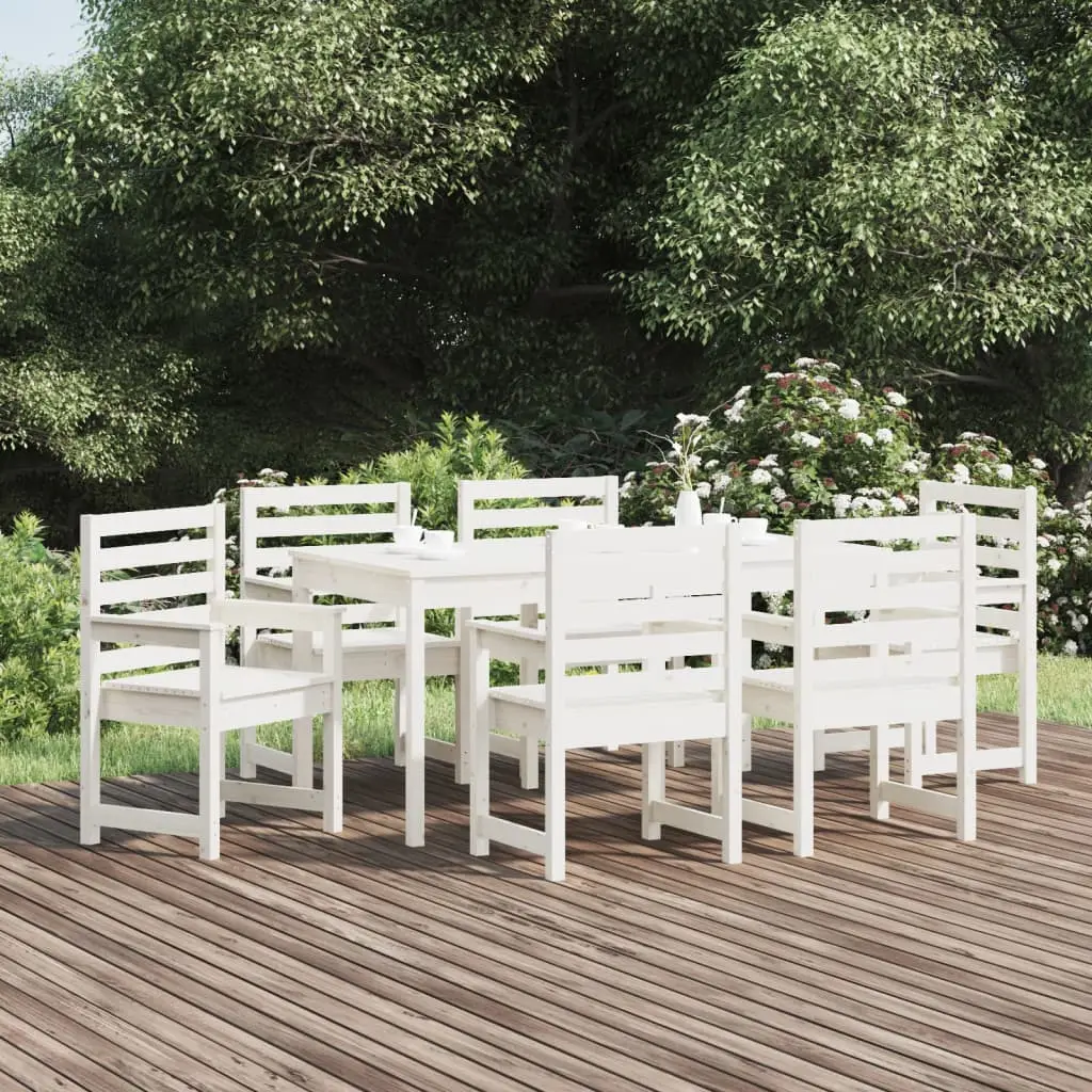 Ensemble à manger de jardin 7 pcs blanc bois massif de pin vidaXL 3154714