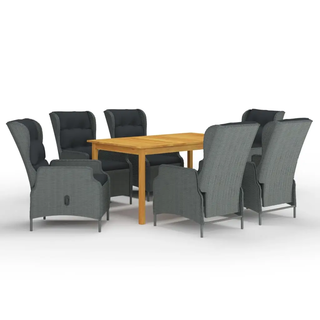 Ensemble à manger de jardin 7 pcs Gris clair vidaXL 3067842