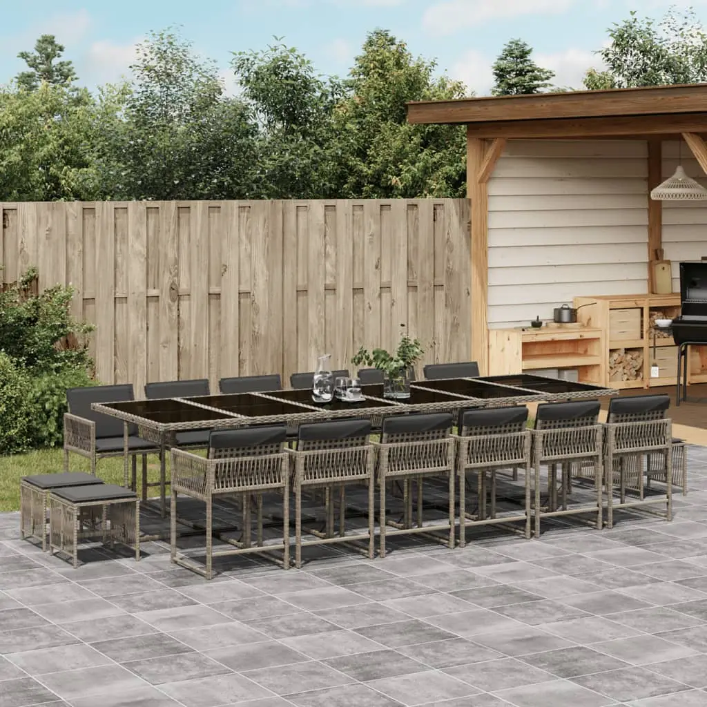 Ensemble à manger de jardin 17 pcs et coussins résine tressée vidaXL 3211544
