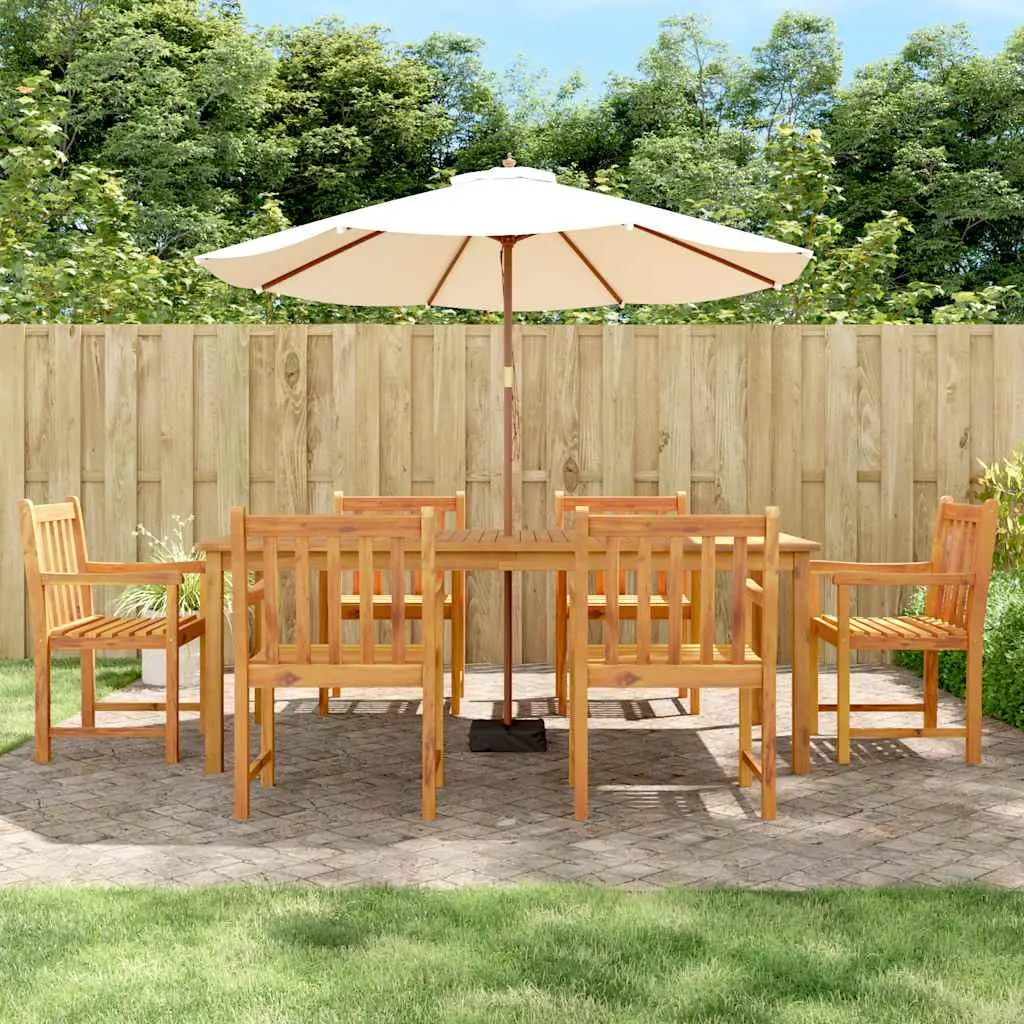 Ensemble à manger de jardin 7 pcs Bois d’acacia solide vidaXL 3206279