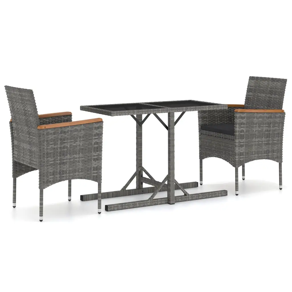 Ensemble à manger de jardin 3 pcs | Mobilier d’extérieur Gris Maison Chic