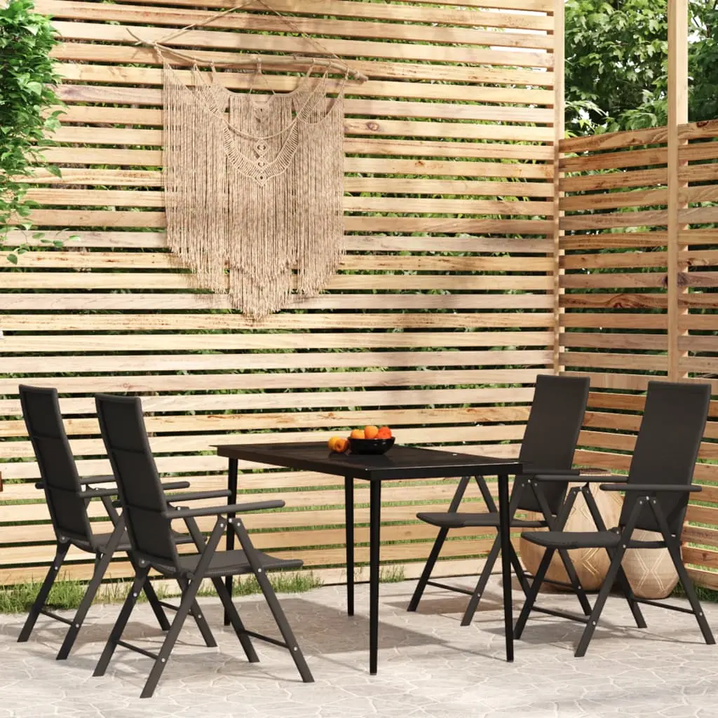 Ensemble à manger de jardin 5 pcs Noir vidaXL 3099109