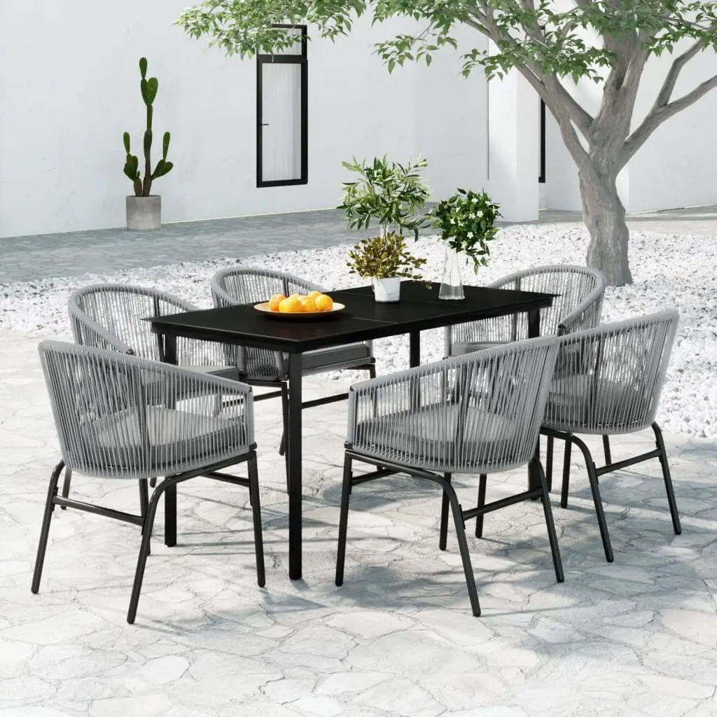 Ensemble à manger de jardin 7 pcs Gris vidaXL 3099236