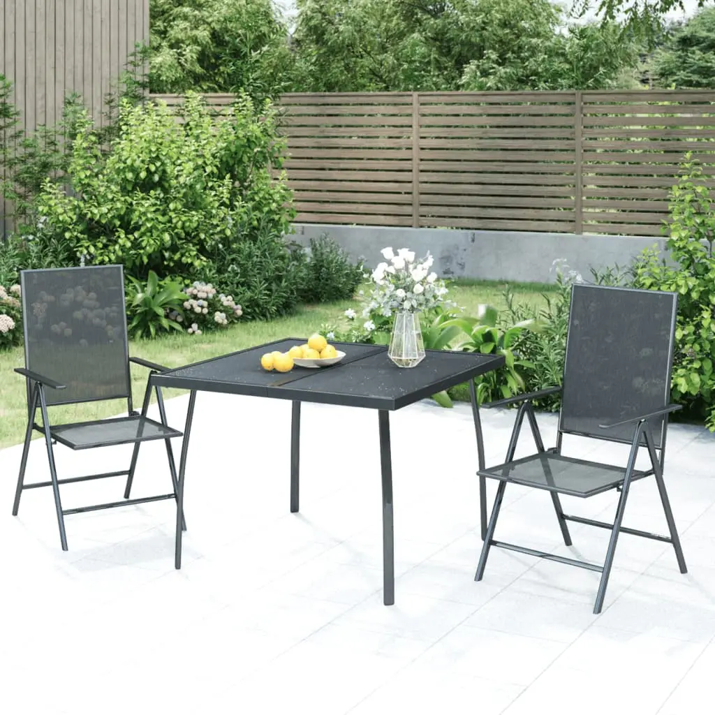 Ensemble à manger de jardin 3 pcs anthracite acier vidaXL 3187977