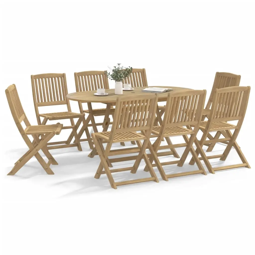 Ensemble à manger de jardin 9 pcs bois d’acacia solide vidaXL 3214241