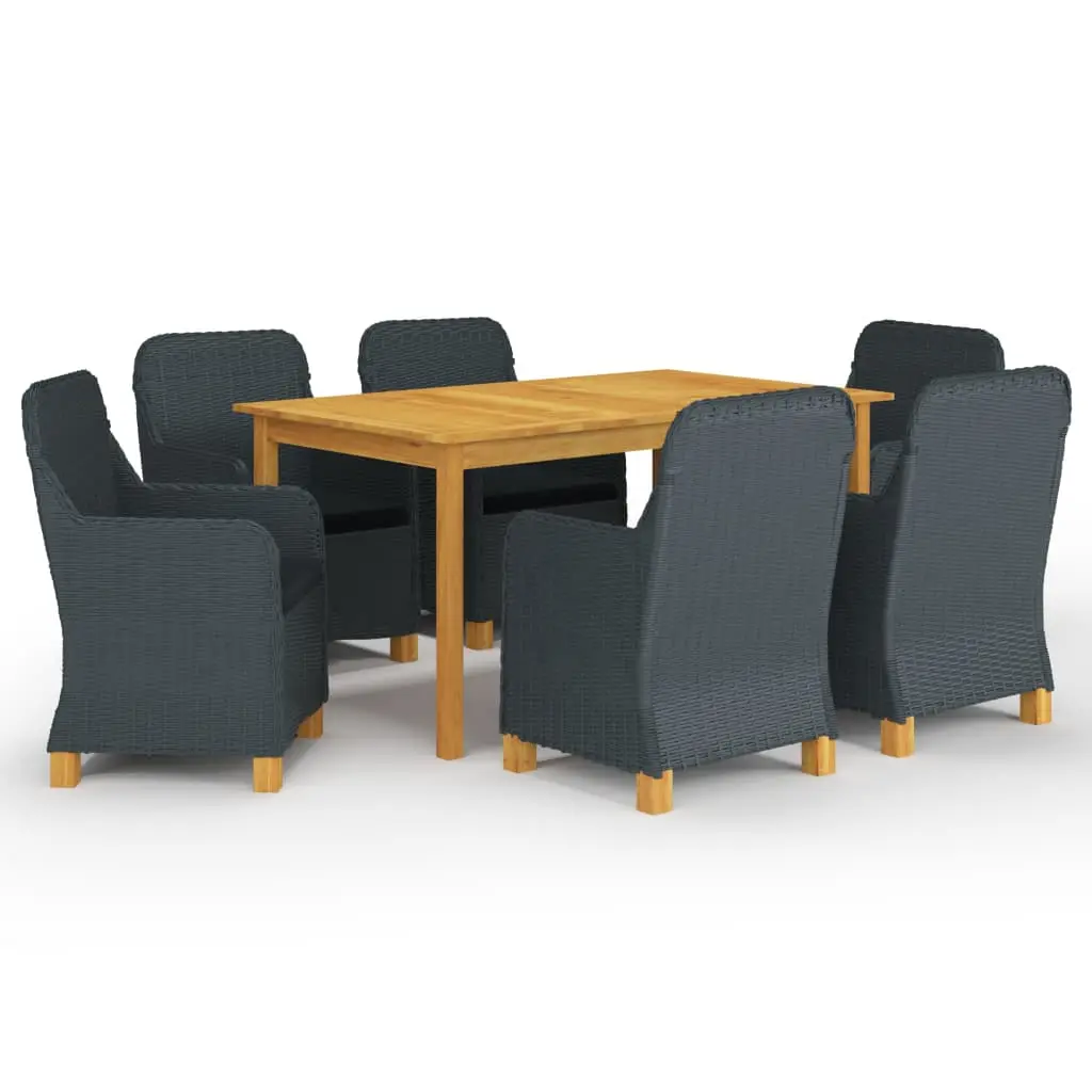 Ensemble à manger de jardin 7 pcs Gris foncé vidaXL 3067851