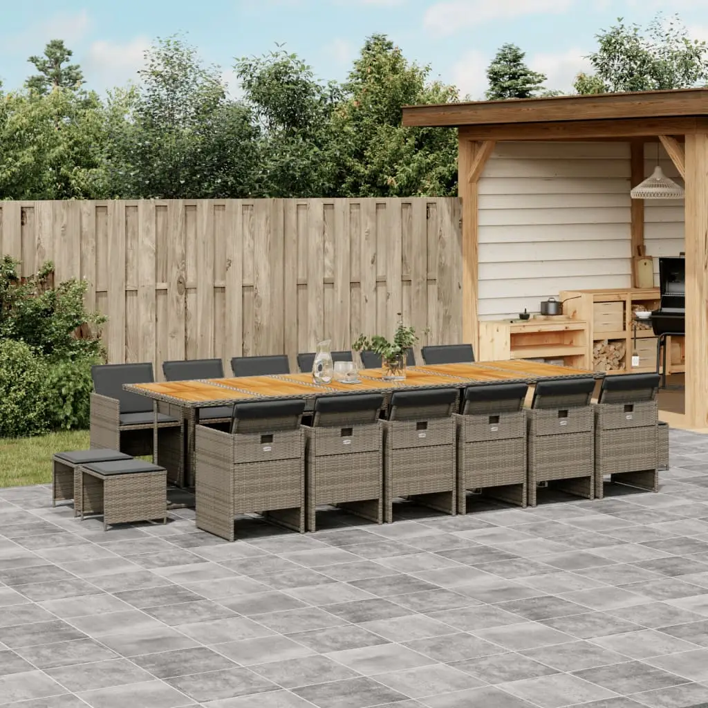 Ensemble à manger de jardin 17 pcs et coussins résine tressée vidaXL 3210650