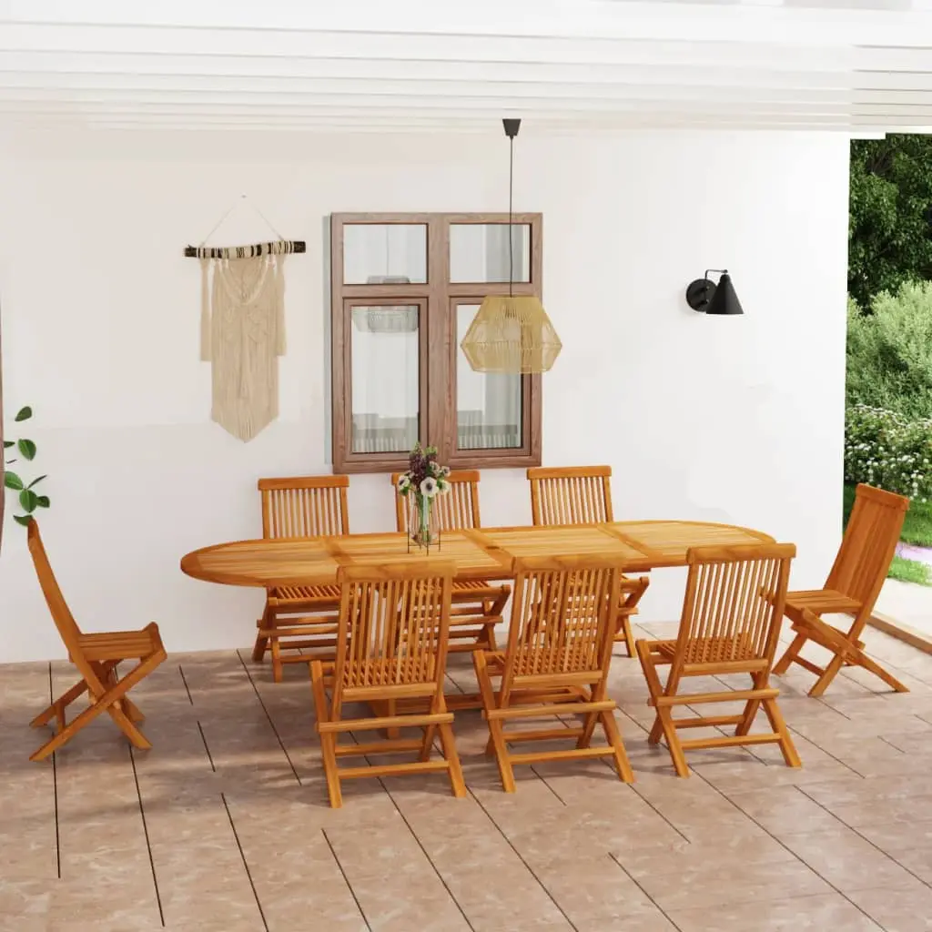 Ensemble à manger de jardin 9 pcs Bois de teck massif vidaXL 3059617