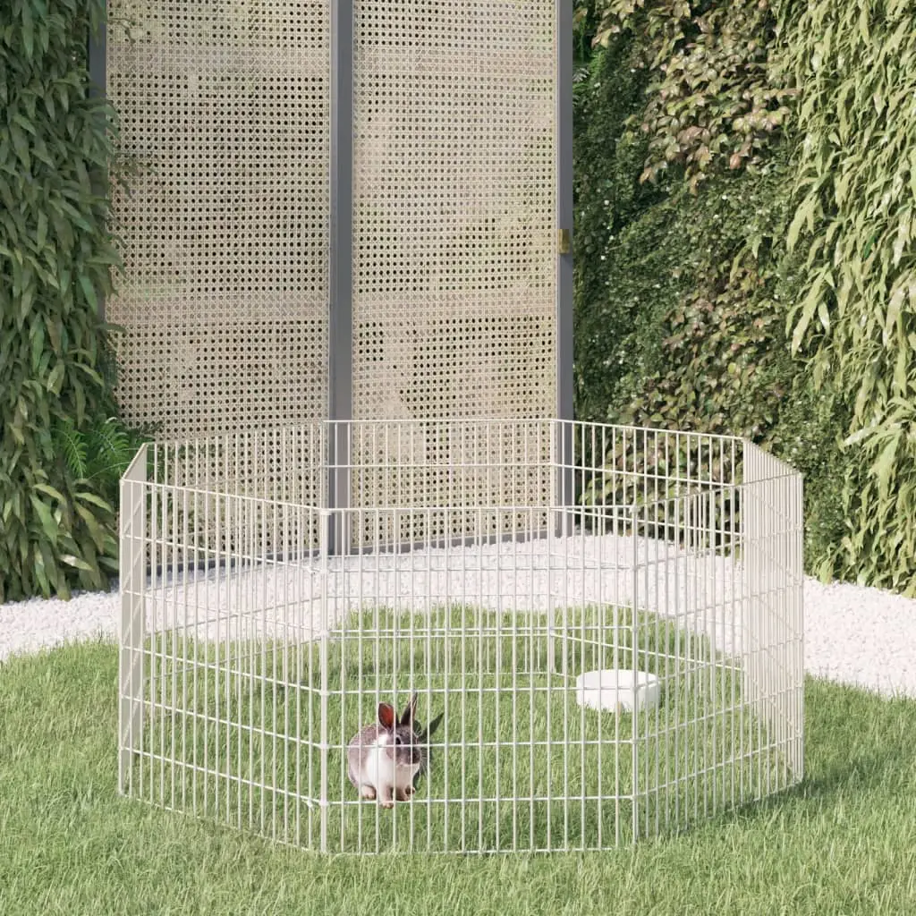 Enclos pour animaux en liberté 8 panneaux 54x60cm fer galvanisé vidaXL 171574