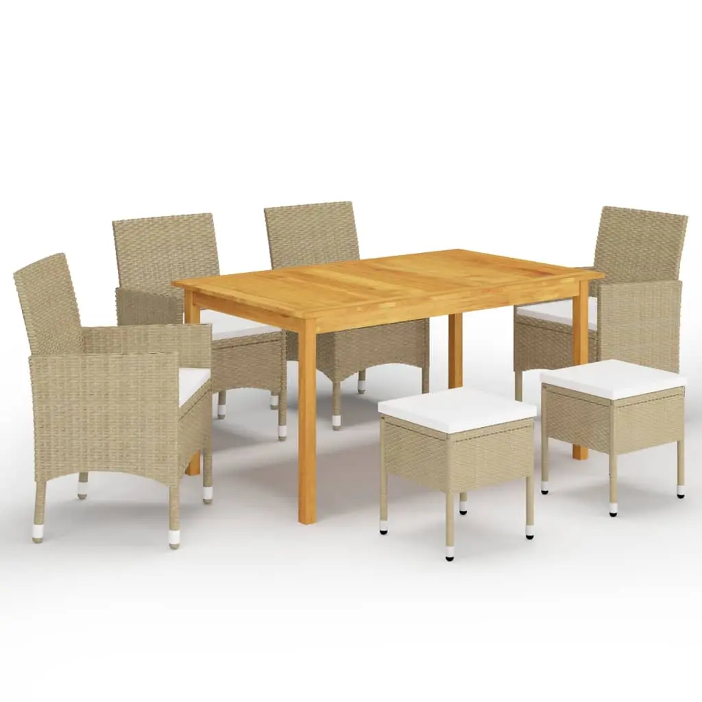 Ensemble à manger de jardin 7 pcs Beige vidaXL 3067779