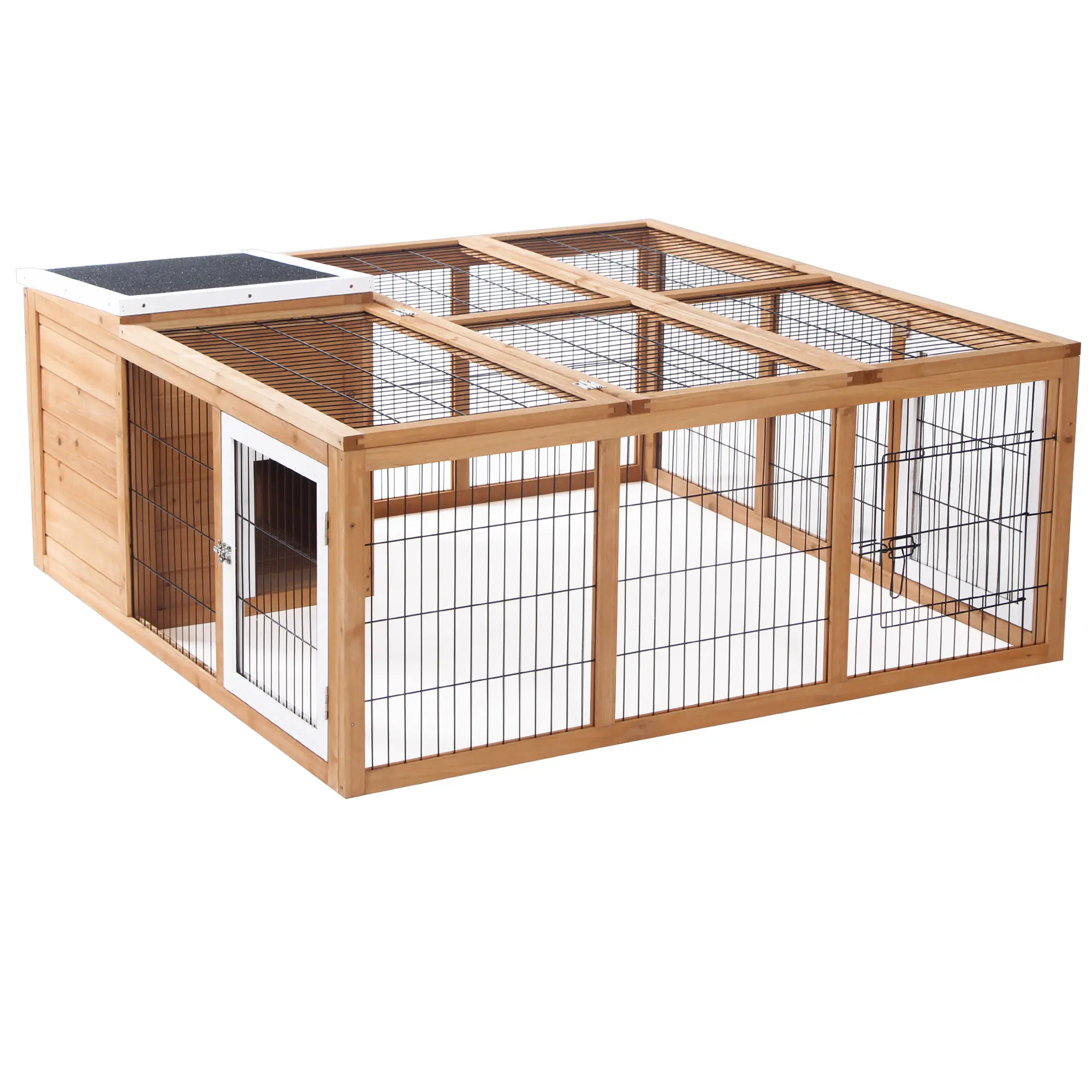 Enclos pour petits animaux en bois de sapin naturel 123 x 120 x 52 cm – PANGIVO