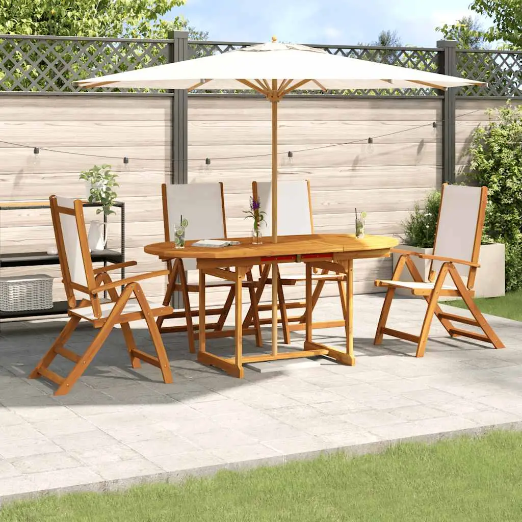 Ensemble à manger de jardin 5pcs bois d’acacia solide textilène vidaXL 3279294