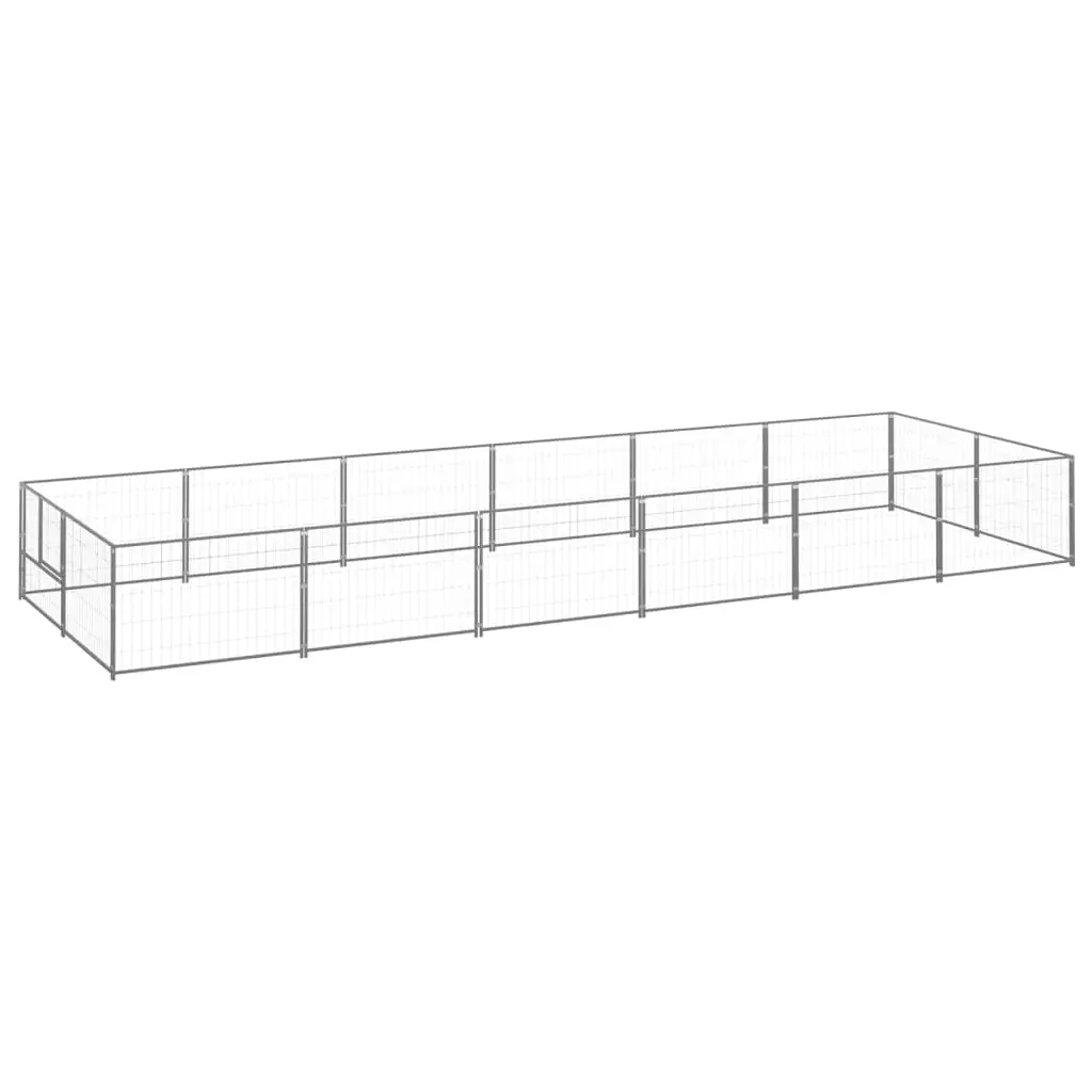 Enclos pour chien extérieur acier robuste pour jardin Argenté 12 m² – ComfortXL Outdoor Living