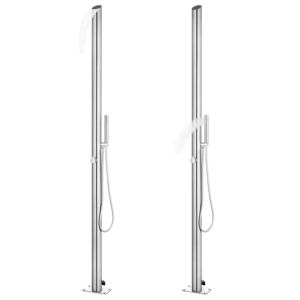Douche de jardin – Douche d’extérieur avec base marron 225 cm Acier inoxydable rj581