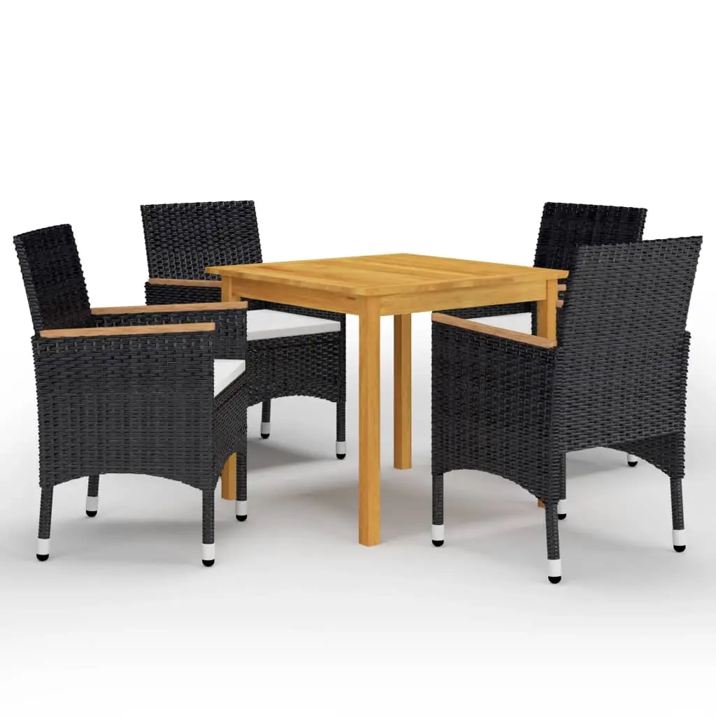 Ensemble à manger de jardin 5 pcs Noir vidaXL 3067677