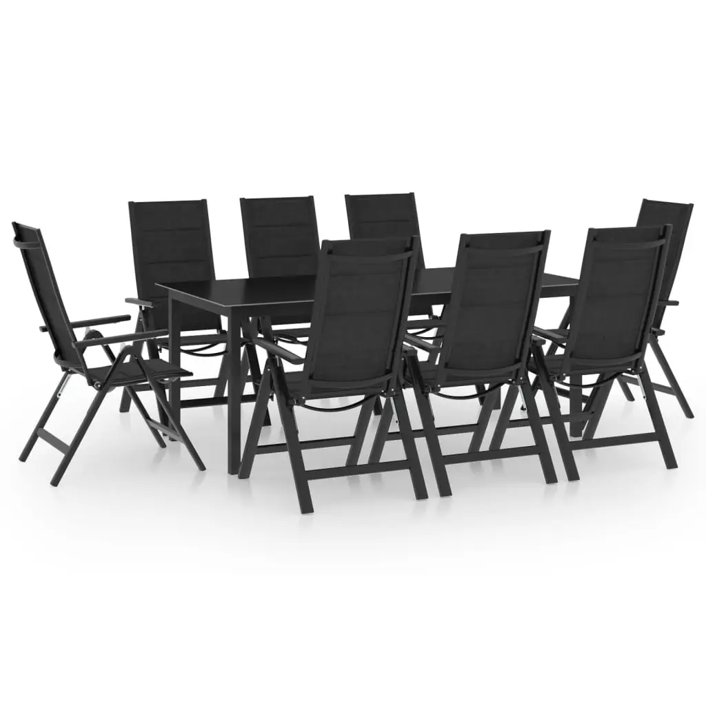 Ensemble à manger de jardin 9 pcs aluminium anthracite vidaXL 3070642