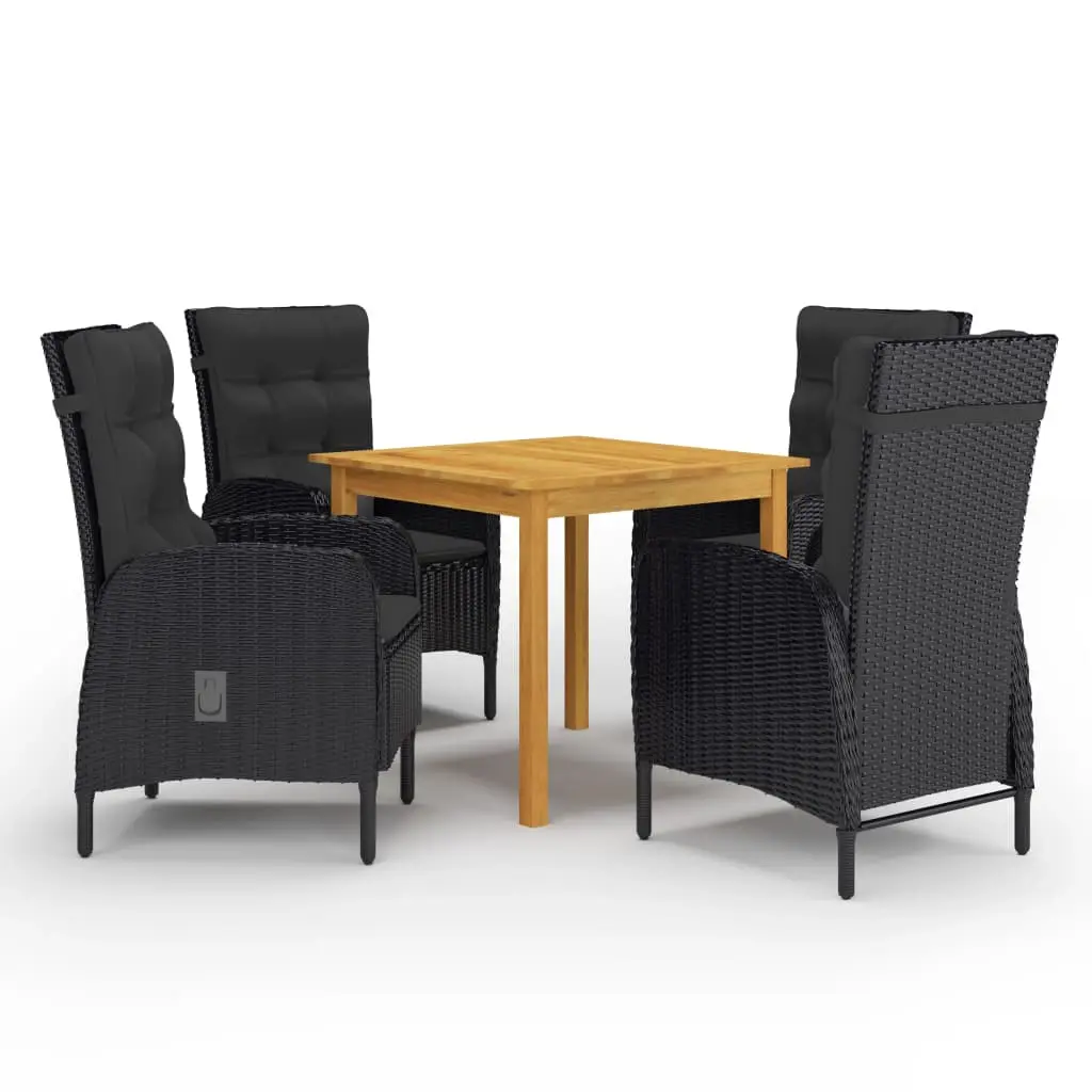 Ensemble à manger de jardin 5 pcs Noir vidaXL 3067682