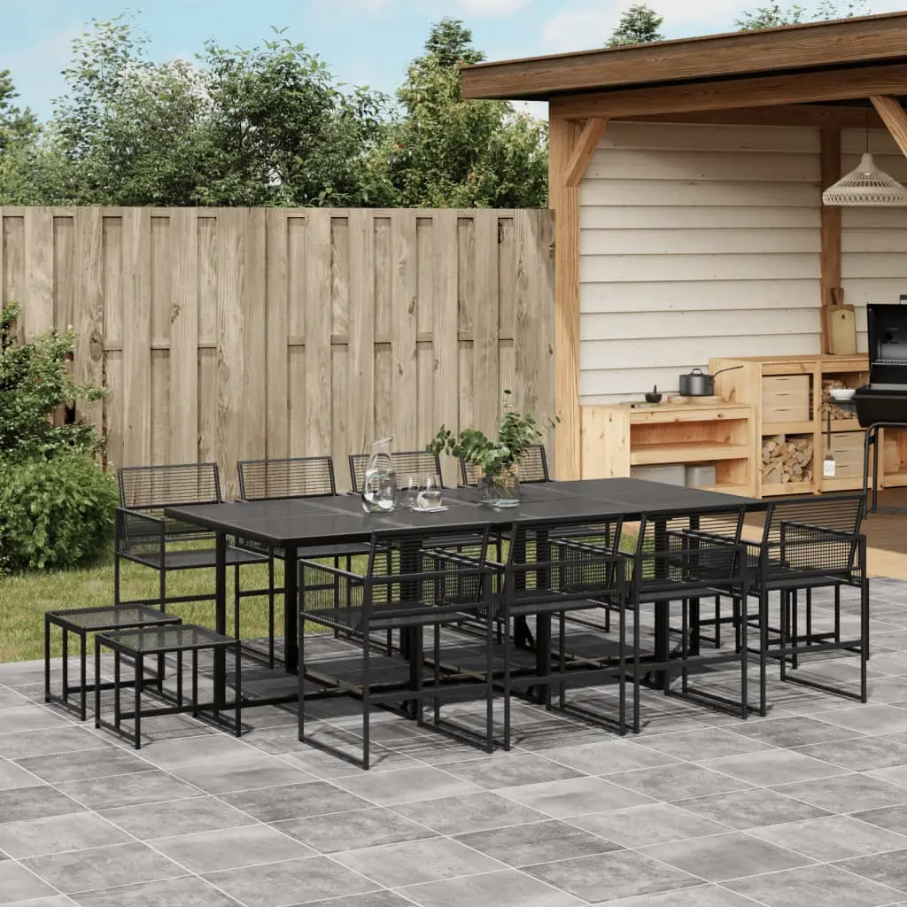 Ensemble à manger de jardin 13 pcs noir résine tressée vidaXL 3295055