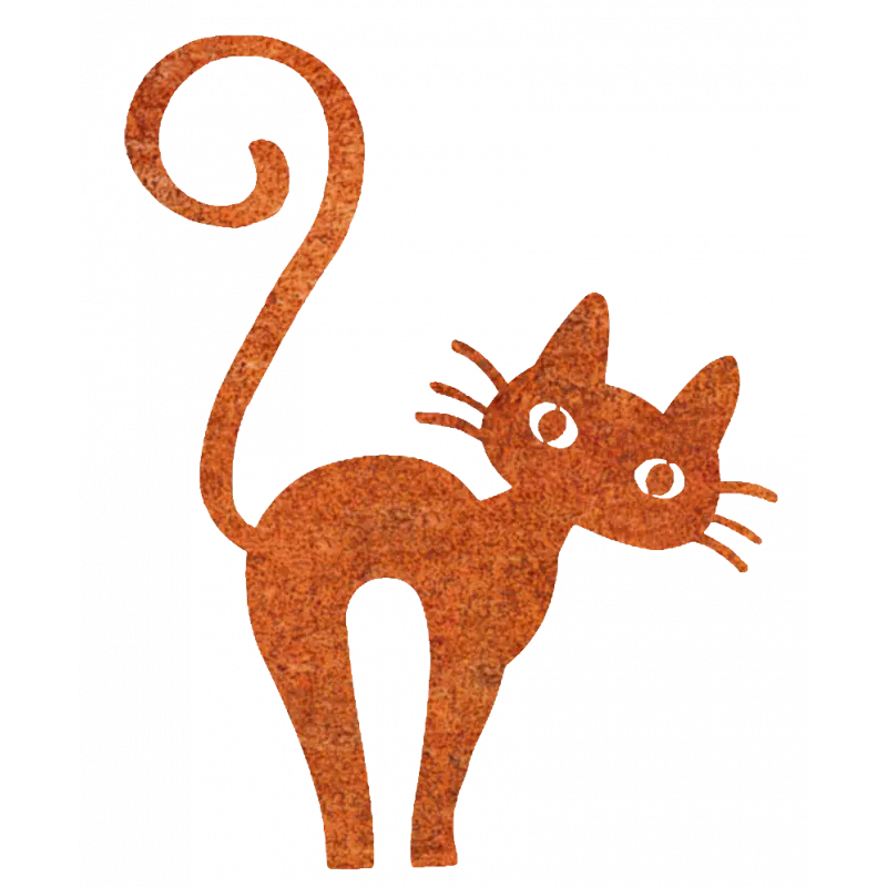 Déco jardin : Chat Leone Métal – Acier brut poli 49 cm – Jardinex