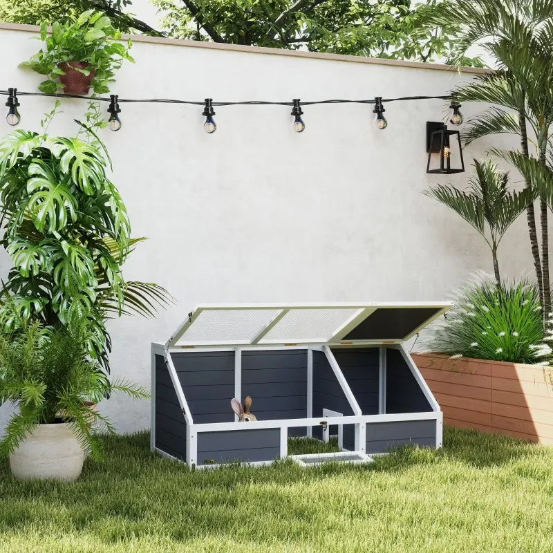 Enclos Tortue Extérieur Bois Sapin Parc Solaire Fond Ouvert 120cm Gris – ComfortXL Pet Living