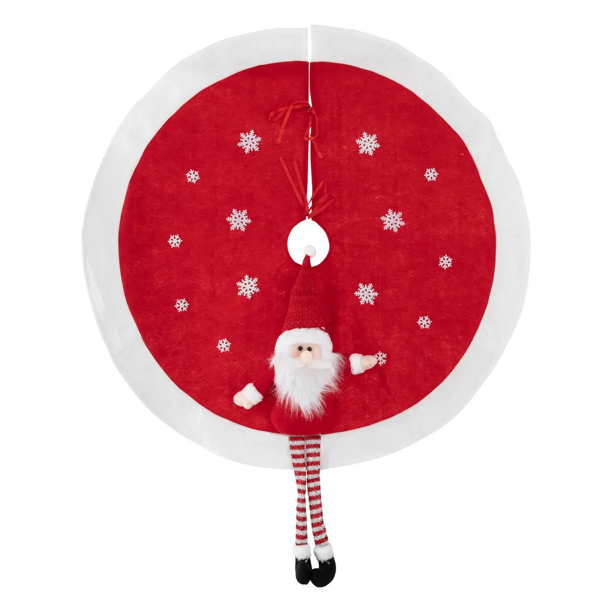Déco de noël Tapis pour pied de Sapin avec Père Noël D 90 cm