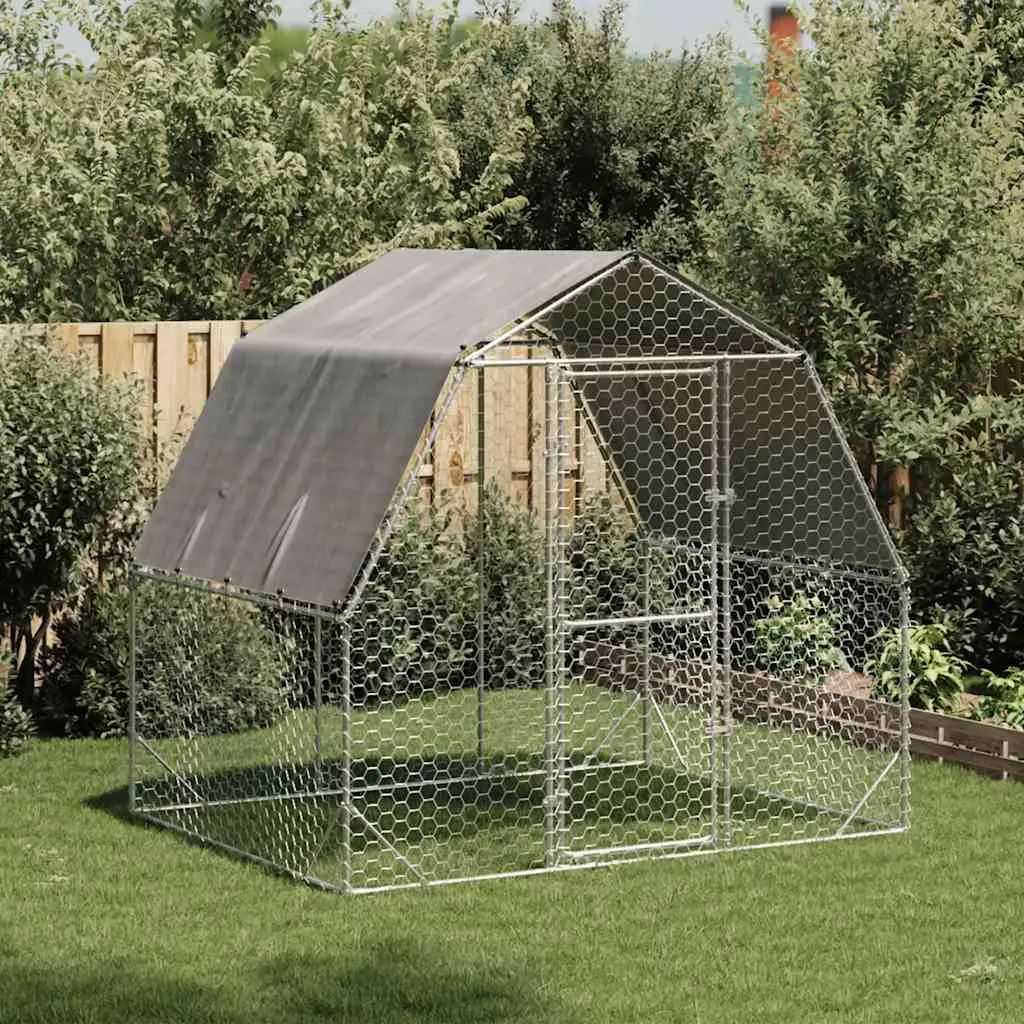 Enclos poulailler 5m² avec toit en acier galvanisé pour jardin – ComfortXL Outdoor Living