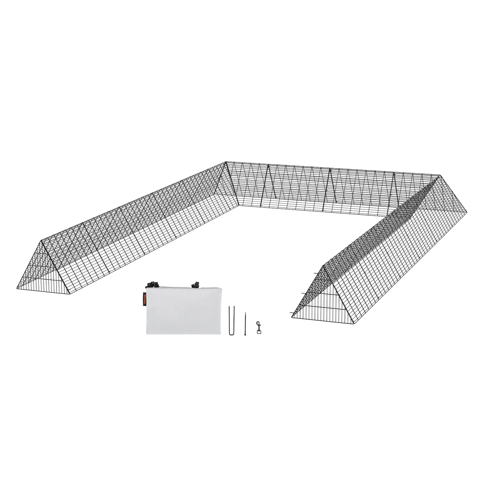 VEVOR Enclos poulailler, 600x400x61,5 cm, tunnels, portable. Cadres angle, pour poulets, canards, lapins.
