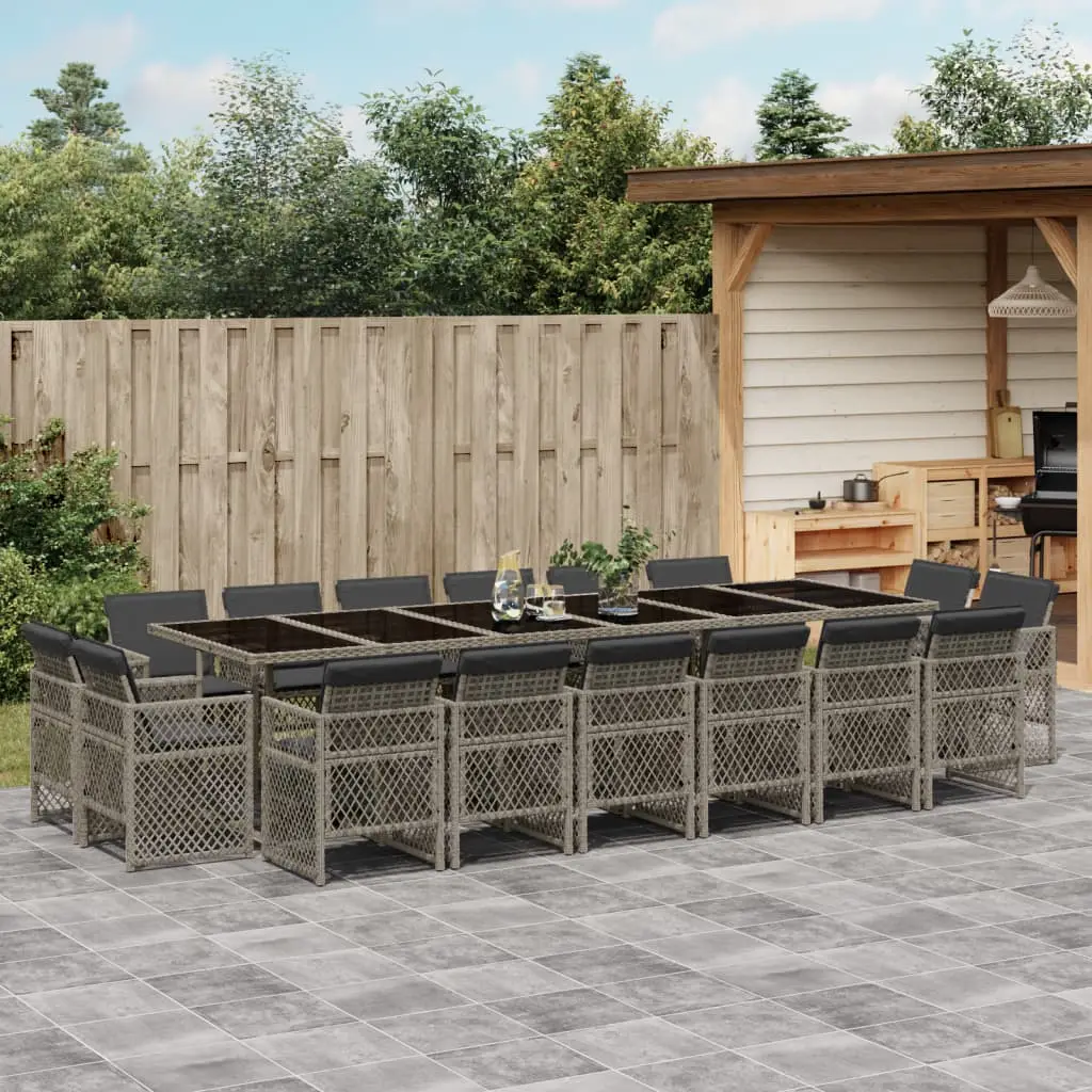 Ensemble à manger de jardin 17 pcs et coussins résine tressée vidaXL 3210884