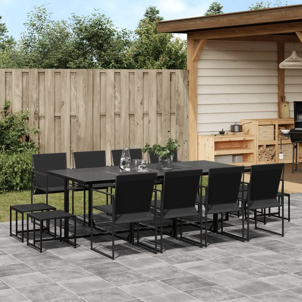 Ensemble à manger de jardin 13 pcs noir textilène vidaXL 3295130