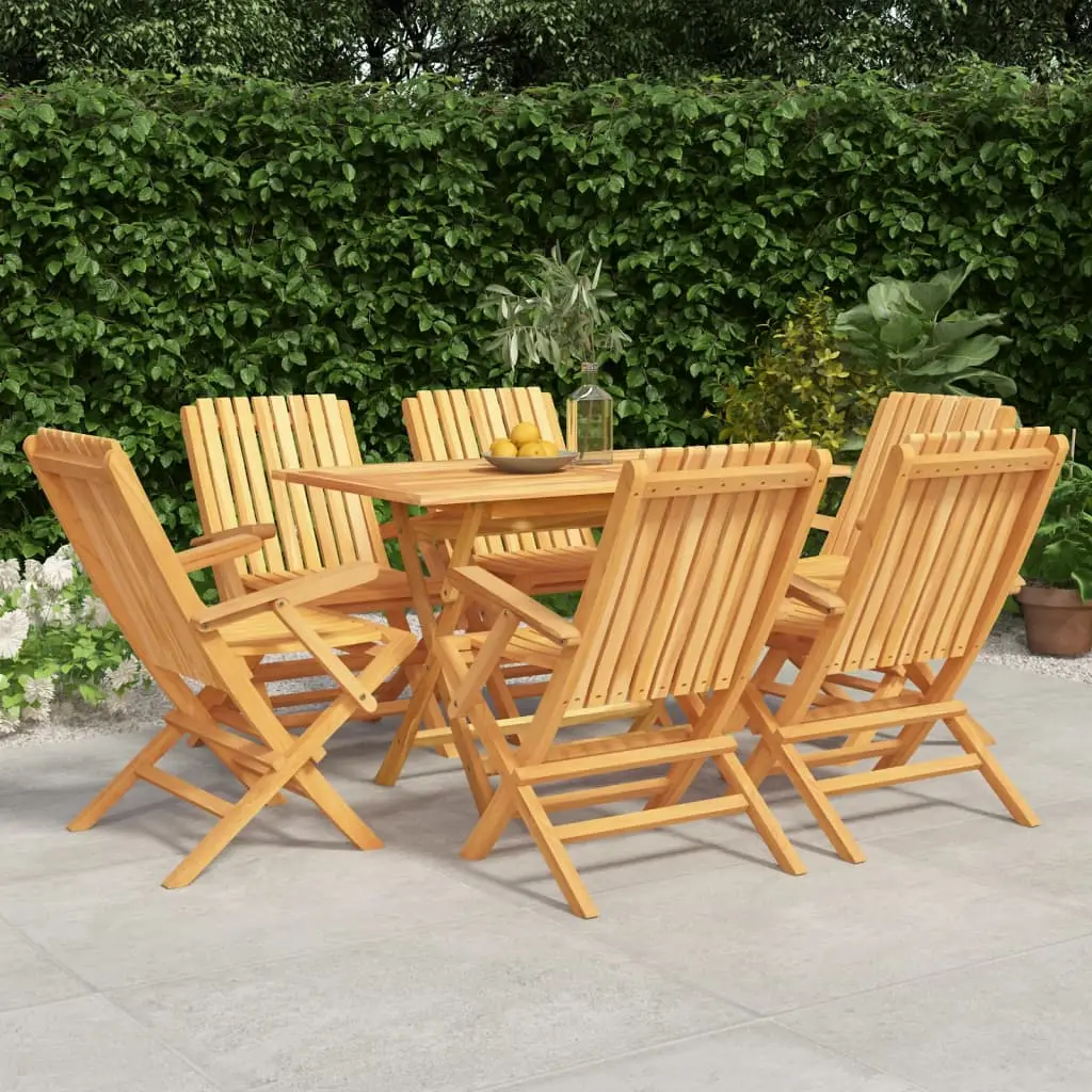 Ensemble à manger de jardin 7 pcs Bois de teck solide vidaXL 3155006