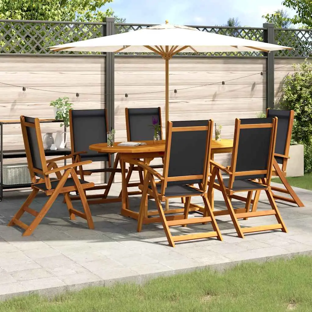 Ensemble à Manger de jardin 7pcs bois d’acacia solide textilène vidaXL 3279267