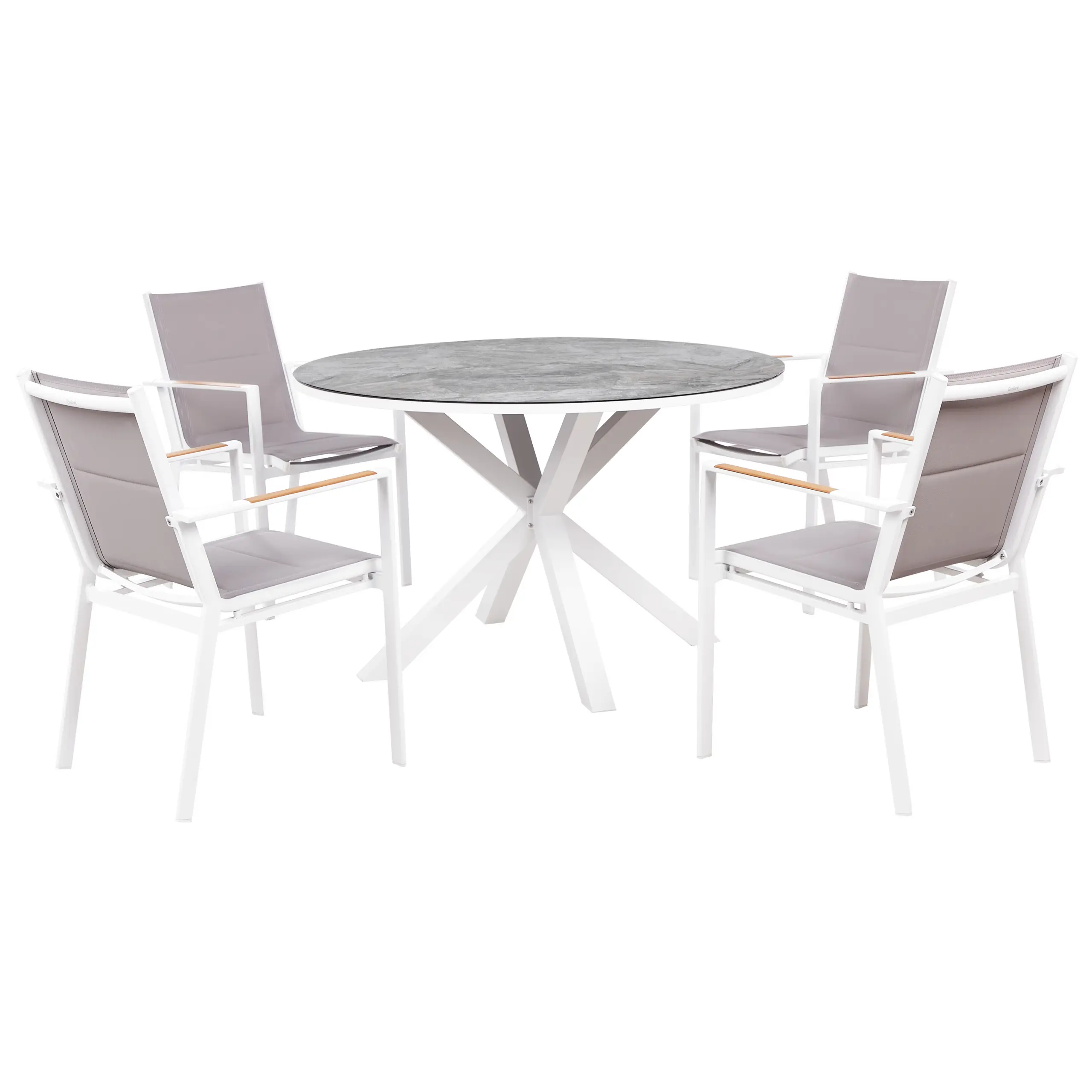 Set de salle à manger, 4 Personnes Aluminium Gris MALETTO/BUSSETO – Beliani