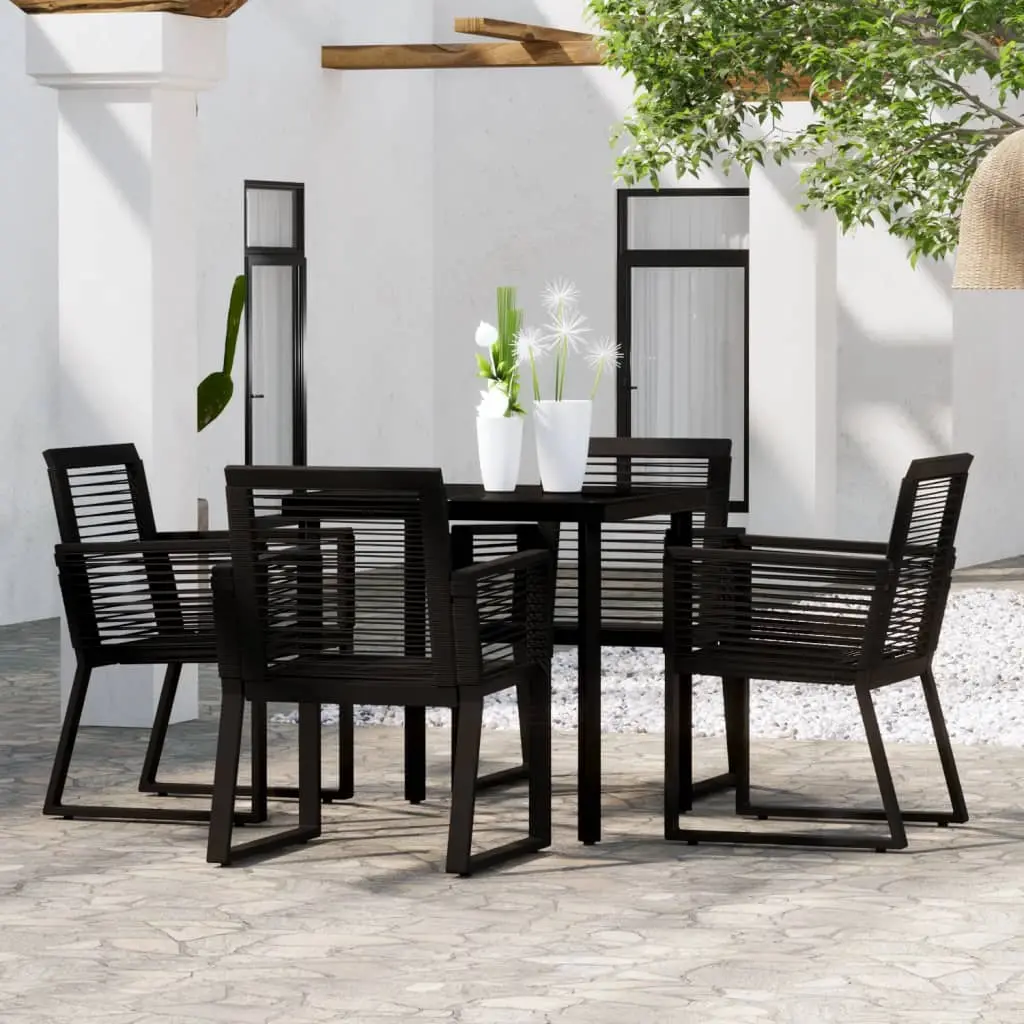 Ensemble à manger de jardin 5 pcs Noir vidaXL 3099150