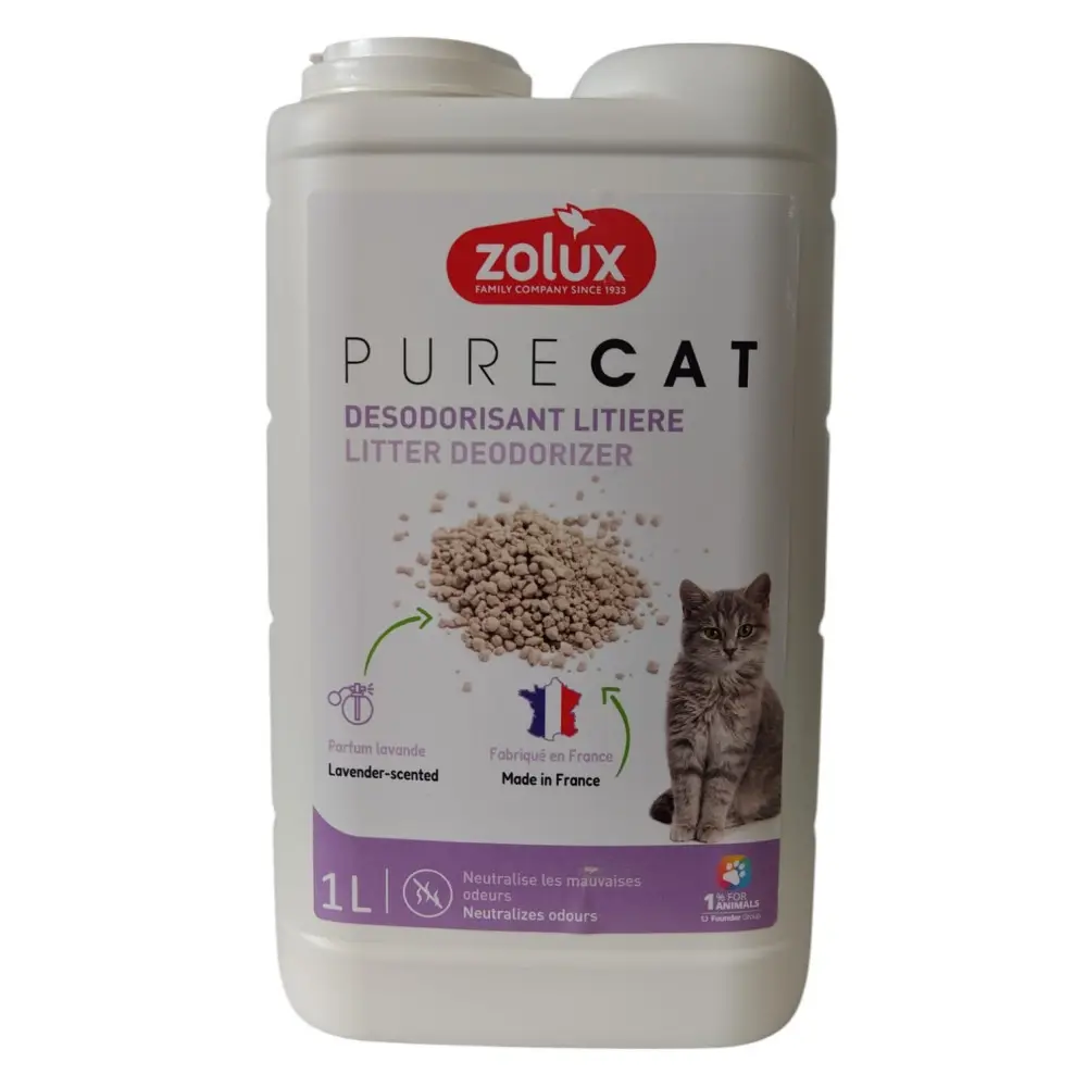 Désodorisant pour litière fraîcheur lavande 1 litre pour chat