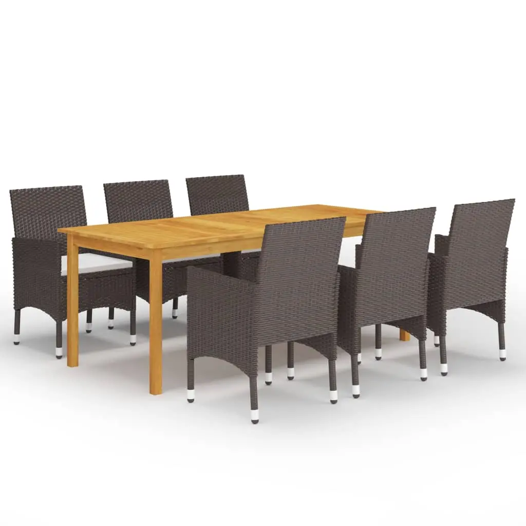 Ensemble à manger de jardin 7 pcs Marron vidaXL 3067858